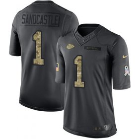 Wholesale Cheap Nike Chiefs #1 Leon Sandcastle Black Men\'s Stitched NFL Limited 2016 Salute to Service Jersey