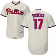 Wholesale Cheap Phillies #17 Rhys Hoskins Cream Flexbase Authentic Collection Stitched MLB Jersey
