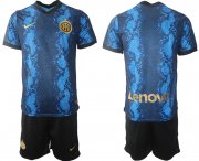 Wholesale Cheap Men 2021-2022 Club Inter Milan home blue blank Nike Soccer Jersey