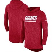 Wholesale Cheap Nike New York Giants Red Sideline Slub Performance Hooded Long Sleeve T-Shirt
