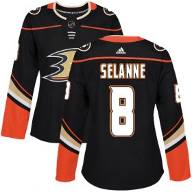 Wholesale Cheap Adidas Ducks #8 Teemu Selanne Black Home Authentic Women\'s Stitched NHL Jersey