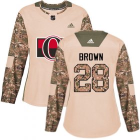 Wholesale Cheap Adidas Senators #28 Connor Brown Camo Authentic 2017 Veterans Day Women\'s Stitched NHL Jersey