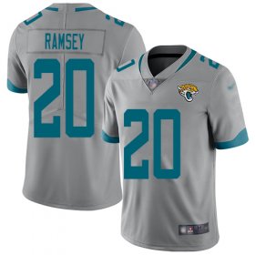 Wholesale Cheap Nike Jaguars #20 Jalen Ramsey Silver Men\'s Stitched NFL Limited Inverted Legend Jersey
