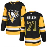 Wholesale Cheap Adidas Penguins #71 Evgeni Malkin Black Home Authentic Drift Fashion Stitched NHL Jersey