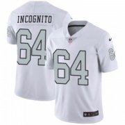 Wholesale Cheap Men's Las Vegas Raiders #64 Richie Incognito Limited White Color Rush Jersey