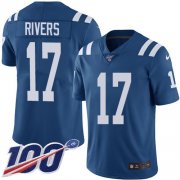 Wholesale Cheap Nike Colts #17 Philip Rivers Royal Blue Men's Stitched NFL Limited Rush 100th Season Jersey