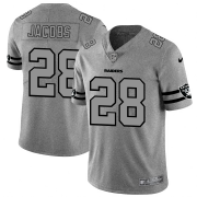 Wholesale Cheap Las Vegas Raiders #28 Josh Jacobs Men's Nike Gray Gridiron II Vapor Untouchable Limited NFL Jersey