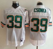 Wholesale Cheap Mitchell And Ness Dolphins #39 Larry Csonka White Throwback Stitched NFL Jersey