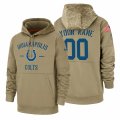 Wholesale Cheap Indianapolis Colts Custom Nike Tan 2019 Salute To Service Name & Number Sideline Therma Pullover Hoodie