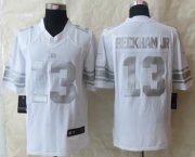 Wholesale Cheap Nike Giants #13 Odell Beckham Jr White Men's Stitched NFL Limited Platinum Jersey