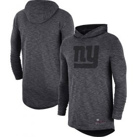 Wholesale Cheap Nike New York Giants Heathered Charcoal Fan Gear Tonal Slub Hooded Long Sleeve T-Shirt