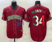 Cheap Men's Mexico Baseball #34 Fernando Valenzuela Number 2023 Red Blue World Baseball Classic Stitched Jersey