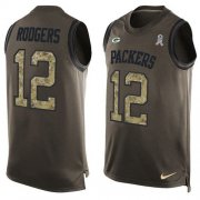 Wholesale Cheap Nike Packers #12 Aaron Rodgers Green Men's Stitched NFL Limited Salute To Service Tank Top Jersey