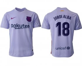 Wholesale Cheap Men 2021-2022 Club Barcelona away aaa version purple 18 Soccer Jersey