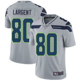 Wholesale Cheap Nike Seahawks #80 Steve Largent Grey Alternate Men\'s Stitched NFL Vapor Untouchable Limited Jersey