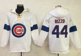 Wholesale Cheap Cubs #44 Anthony Rizzo White Pullover MLB Hoodie