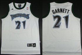 Wholesale Cheap Minnesota Timberwolves #21 Kevin Garnett White Swingman Jersey