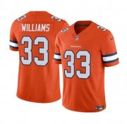 Wholesale Cheap Men's Denver Broncos #33 Javonte Williams Orange 2023 F.U.S.E. Vapor Untouchable Football Stitched Jersey