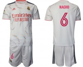 Wholesale Cheap Men 2021-2022 Club Real Madrid home white 6 Adidas Soccer Jersey