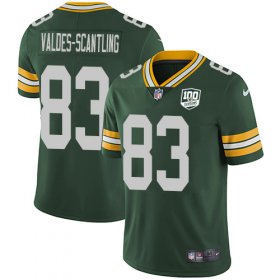 Wholesale Cheap Nike Packers #83 Marquez Valdes-Scantling Green Team Color Men\'s 100th Season Stitched NFL Vapor Untouchable Limited Jersey
