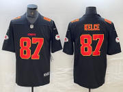 Cheap Men's Kansas City Chiefs #87 Travis Kelce Black Fashion Vapor Limited Stitched Jersey