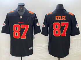 Cheap Men\'s Kansas City Chiefs #87 Travis Kelce Black Fashion Vapor Limited Stitched Jersey
