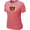 Wholesale Cheap Women's Nike Cincinnati Bengals Pink Logo T-Shirt