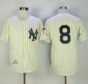 Wholesale Cheap Mitchell And Ness 1951 Yankees #8 Yogi Berra Cream Throwback Stitched MLB Jersey