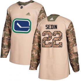 Wholesale Cheap Adidas Canucks #22 Daniel Sedin Camo Authentic 2017 Veterans Day Stitched NHL Jersey