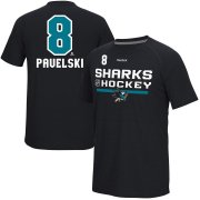 Wholesale Cheap San Jose Sharks #8 Joe Pavelski Reebok Center Ice Freeze Supremium Name & Number T-Shirt Black