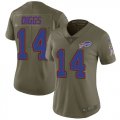 Wholesale Cheap Nike Bills #14 Stefon Diggs Olive Women's Stitched NFL Limited 2017 Salute To Service Jersey
