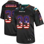 Wholesale Cheap Nike Dolphins #39 Larry Csonka Black Men's Stitched NFL Elite USA Flag Fashion Jersey