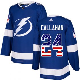 Wholesale Cheap Adidas Lightning #24 Ryan Callahan Blue Home Authentic USA Flag Stitched NHL Jersey