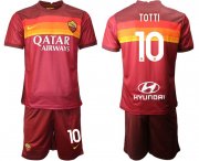 Wholesale Cheap Men 2020-2021 club Roma home 10 red Soccer Jerseys