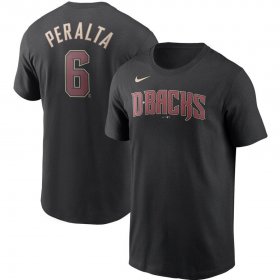 Wholesale Cheap Arizona Diamondbacks #6 David Peralta Nike Name & Number T-Shirt Black