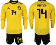 Wholesale Cheap Belgium #14 Mertens Away Long Sleeves Soccer Country Jersey