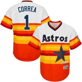 Wholesale Cheap Astros #1 Carlos Correa White/Orange Cooperstown Stitched Youth MLB Jersey