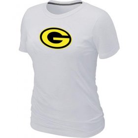 Wholesale Cheap Women\'s Green Bay Packers Neon Logo Charcoal T-Shirt White