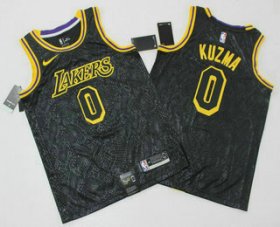 Wholesale Cheap Men\'s Los Angeles Lakers #0 Kyle Kuzma Black 2019 Nike Swingman Printed NBA Jersey