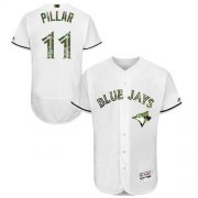 Wholesale Cheap Blue Jays #11 Kevin Pillar White Flexbase Authentic Collection Memorial Day Stitched MLB Jersey