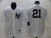 Wholesale Cheap Men's New York Yankees #21 Paul ONeill White Stitched MLB Nike Cool Base Jersey