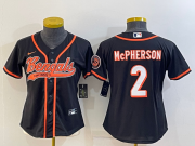 Wholesale Cheap Women's Cincinnati Bengals #2 Evan McPherson Black With Patch Cool Base Stitched Baseball Jersey