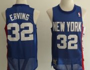 Wholesale Cheap New Jersey Nets #32 Julius Erving ABA Hardwood Classic Blue Swingman Jersey