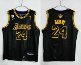 Wholesale Cheap Men\'s Los Angeles Lakers #24 Kobe Bryant Black 2020 NBA Finals Champions Nike City Edition Stitched Jersey
