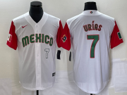 Wholesale Cheap Men's Mexico Baseball #7 Julio Urias Number 2023 White Red World Classic Stitched Jersey54