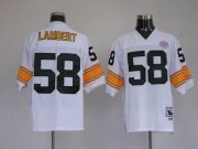 Wholesale Cheap Mitchell & Ness Steelers #58 Jack Lambert White Stitched Throwback NFL Jersey