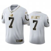 Wholesale Cheap Indianapolis Colts #7 Jacoby Brissett Men's Nike White Golden Edition Vapor Limited NFL 100 Jersey