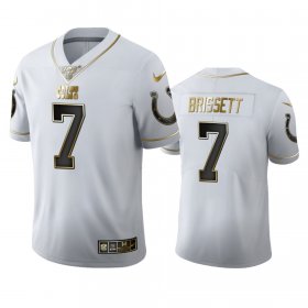 Wholesale Cheap Indianapolis Colts #7 Jacoby Brissett Men\'s Nike White Golden Edition Vapor Limited NFL 100 Jersey