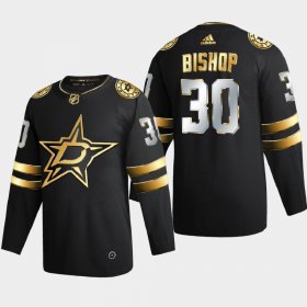 Cheap Dallas Stars #30 Ben Bishop Men\'s Adidas Black Golden Edition Limited Stitched NHL Jersey