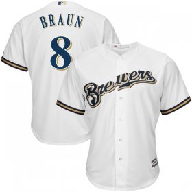 Wholesale Cheap Brewers #8 Ryan Braun White Cool Base Stitched Youth MLB Jersey